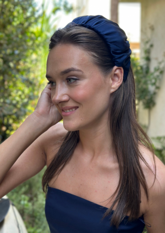Medium Mila Headband, Navy Blue