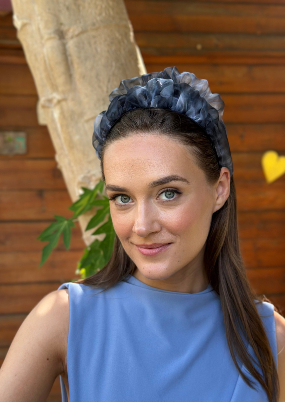Medium Renee Headband, Gray Print