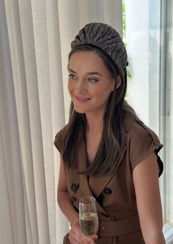 Wide Aria Headband, Bronze