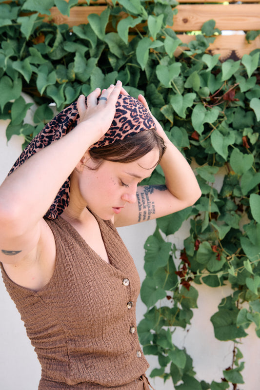 Tahalia Long Leopard Print Headband