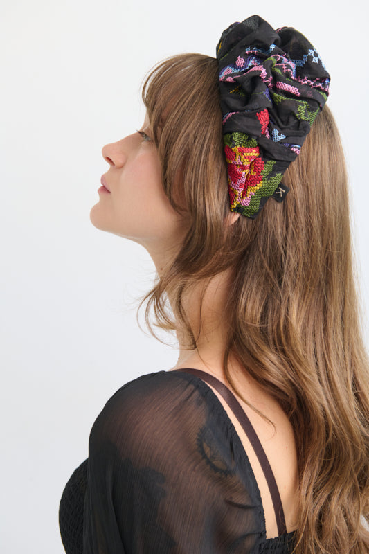 Nemesis Wide Headband – Black Cross