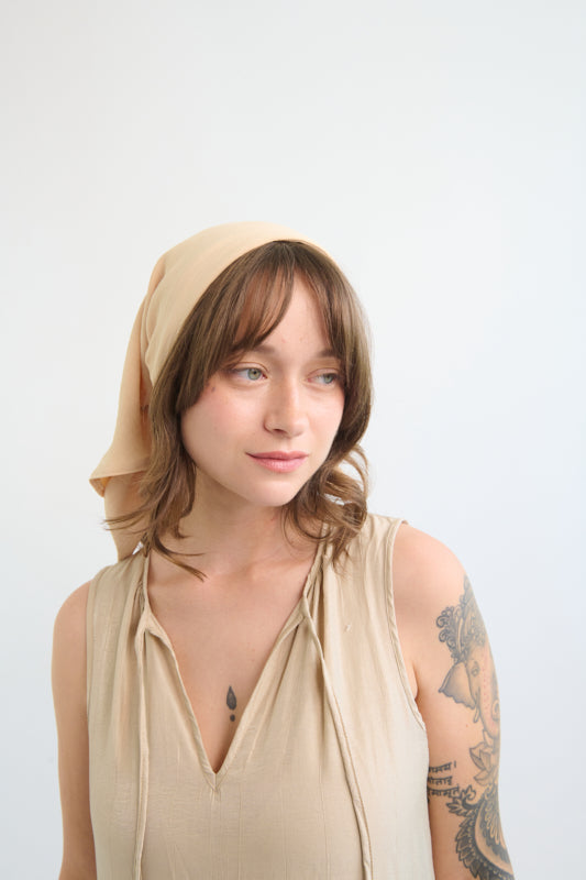 Tahalia Long Headband – Latte