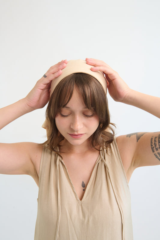 Tahalia Long Headband – Latte
