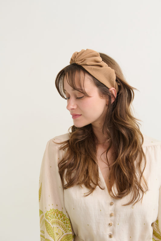 Celine Narrow Headband – Camel