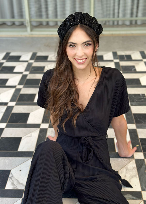 Viola, Tie-in-Back, Black Sequin