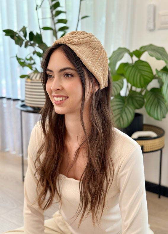 Wide Aria Headband, Gold