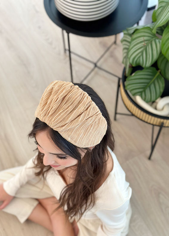 Wide Aria Headband, Gold