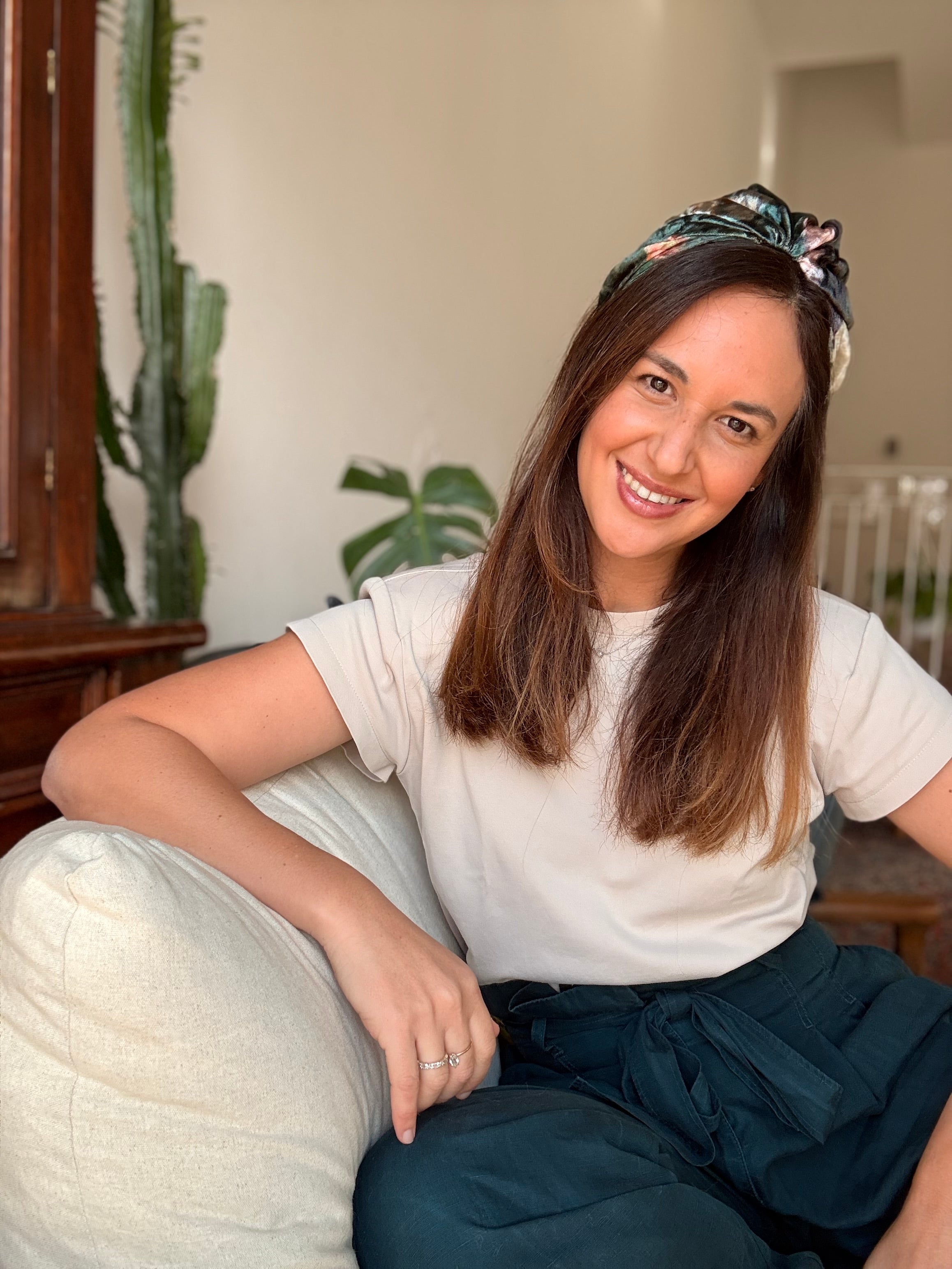 Celine Velvet Headband, Green Tones