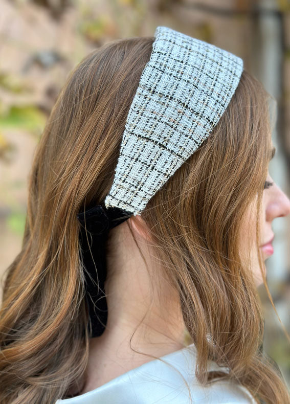 Fiori Tie-in-Back, White Tweed