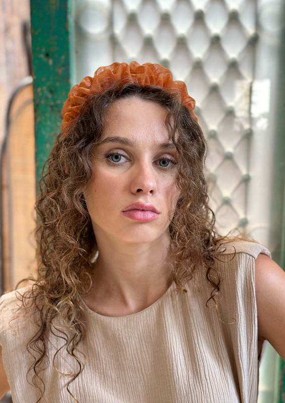 Medium Renee Headband, Orange rust