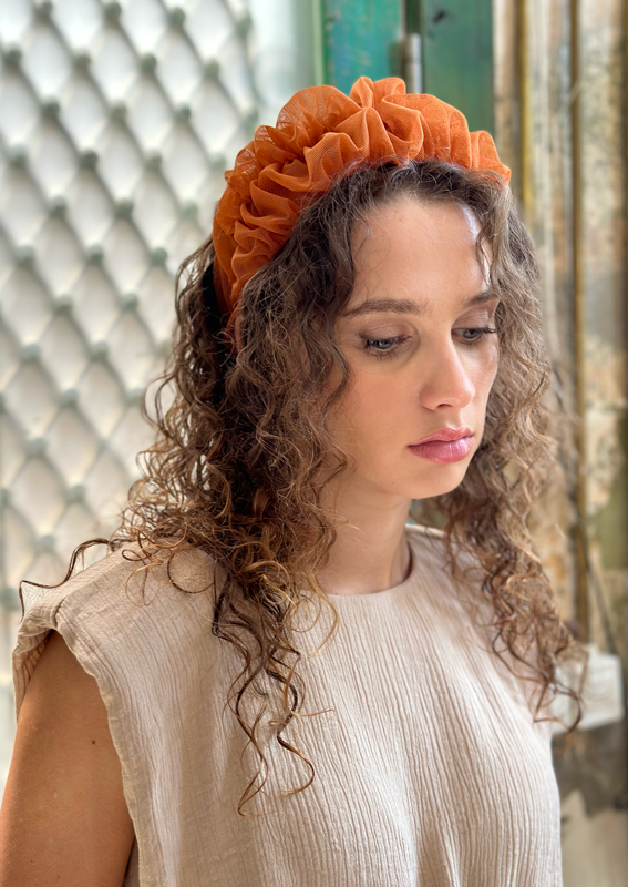 Medium Renee Headband, Orange rust