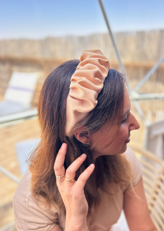 Viola Headband, Camel Linen