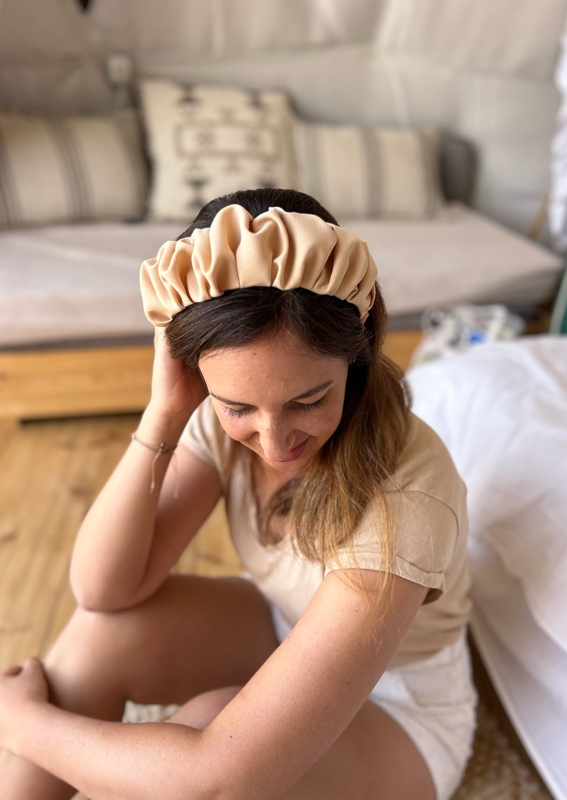 Viola Headband, Camel Linen