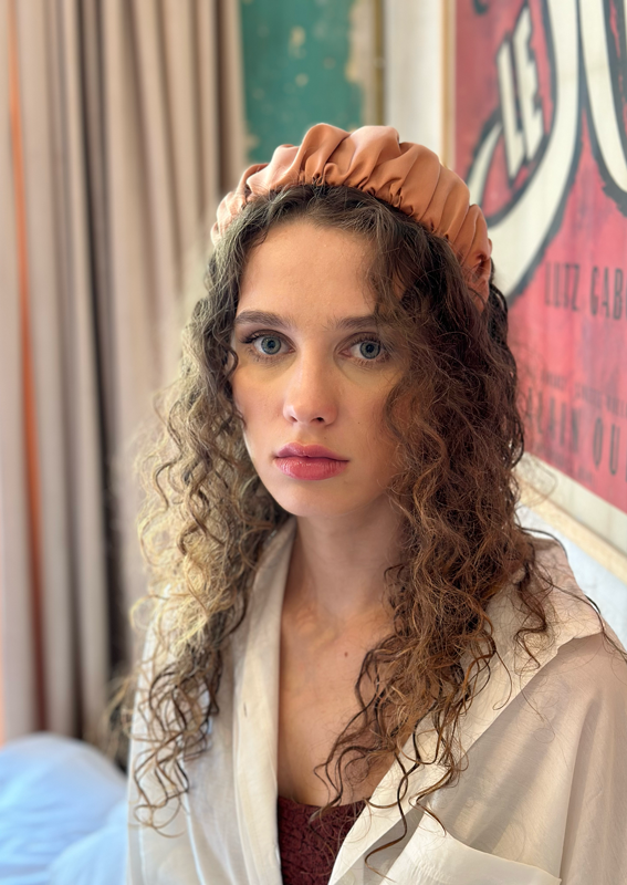 Wide Mila Headband, Brownish Orange
