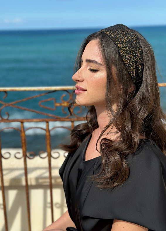 Fiori Tie-in-Back, Black & Gold