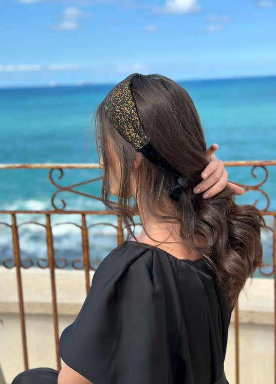 Fiori Tie-in-Back, Black & Gold