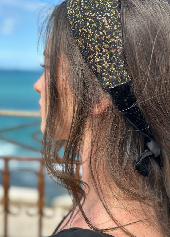 Fiori Tie-in-Back, Black & Gold