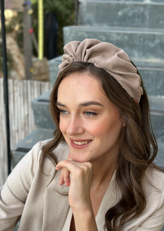 Celine Headband, camel corduroy