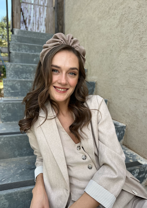 Celine Headband, camel corduroy