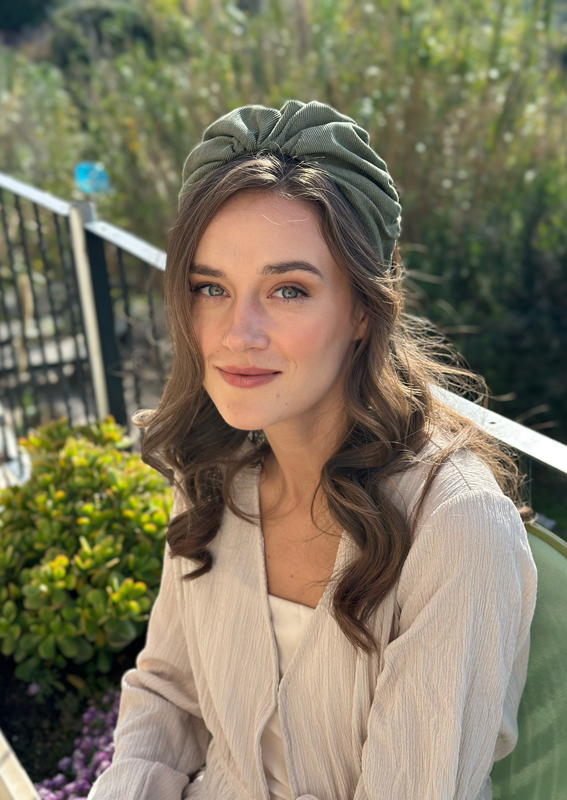 Celine Headband, sage corduroy