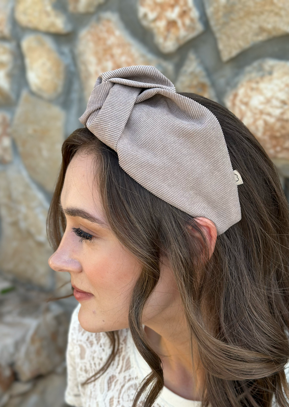 Wide Suf Headband, Camel corduroy