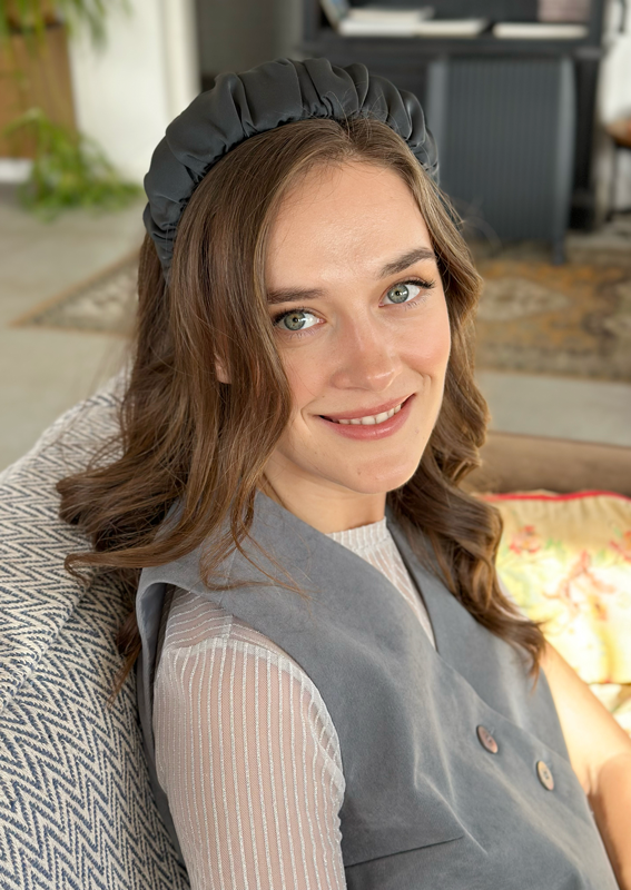 Mila headband, Charcoal gray