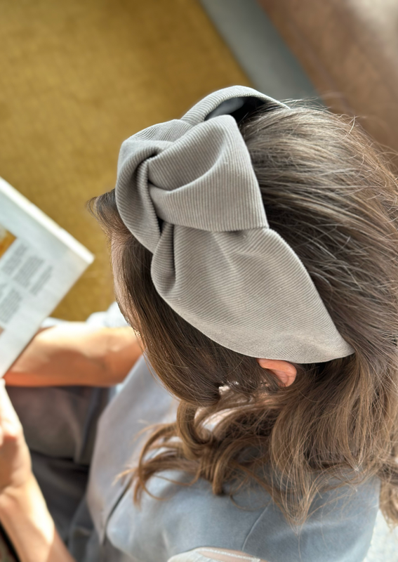 Wide Suf Headband, Gray corduroy