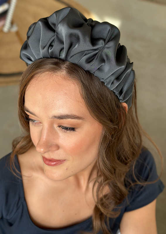 Wide Amur Headband, Charcoal gray