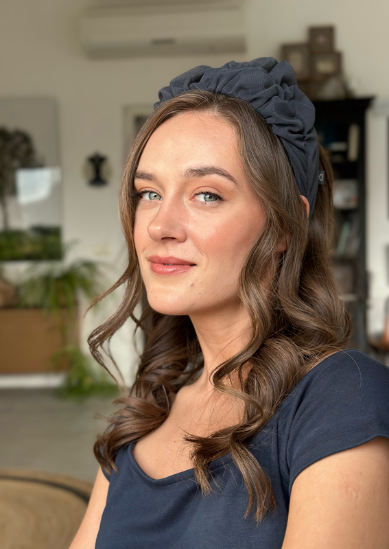 Medium Renee Headband, charcoal gray