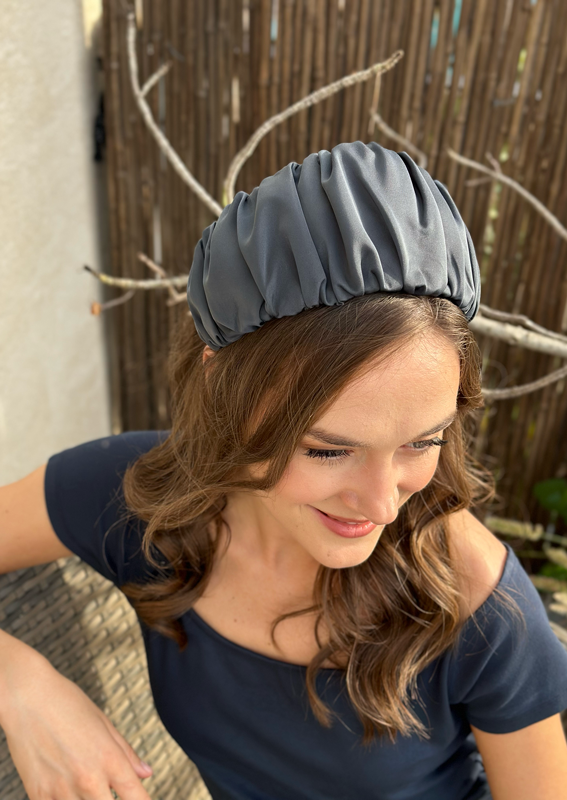 Wide Mila Headband, Charcoal gray