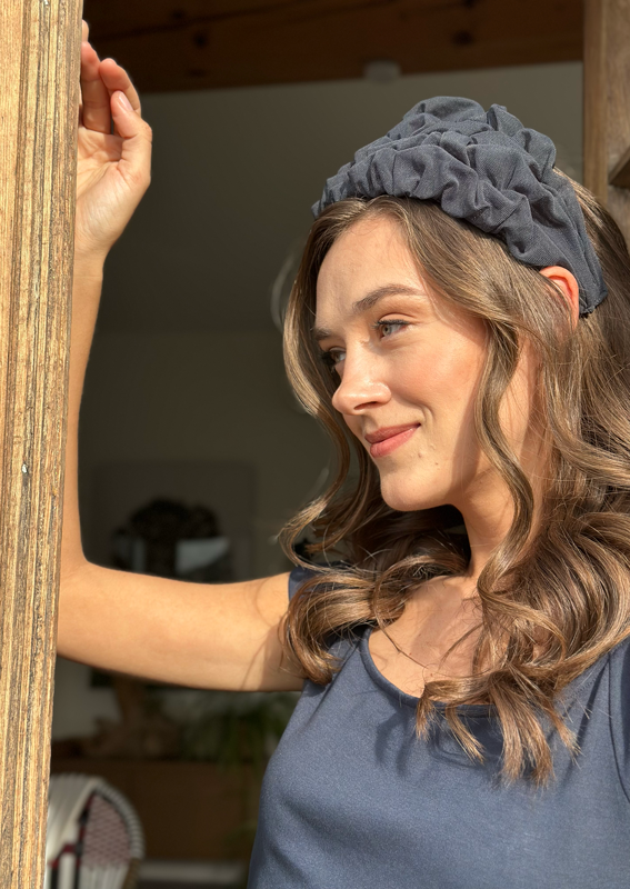 Wide Renee Headband, Dark gray