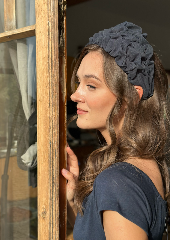 Wide Renee Headband, Dark gray