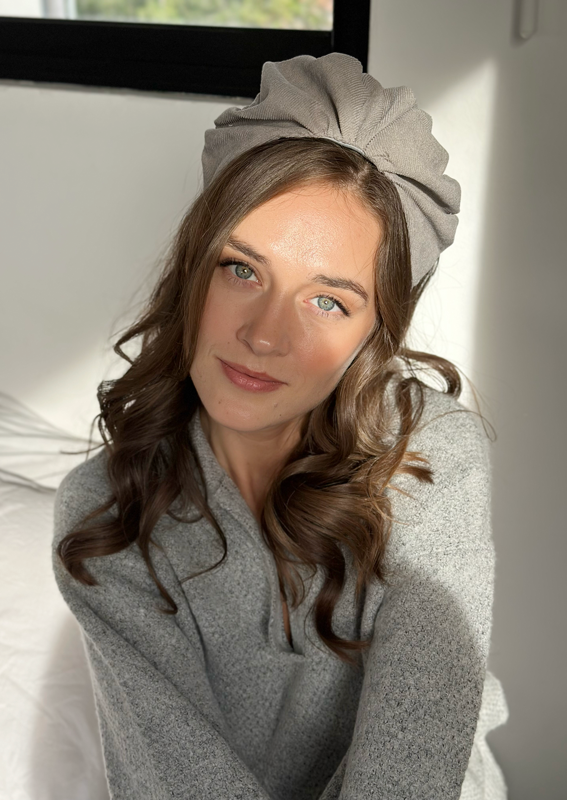 Celine, Tie-in-Back, Gray corduroy