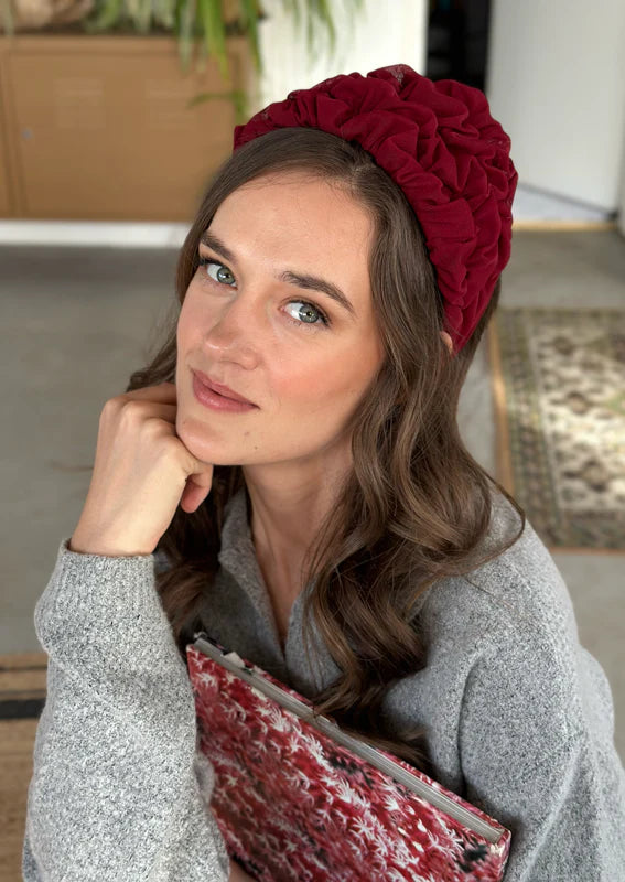 Wide Renee Headband, Bordeaux