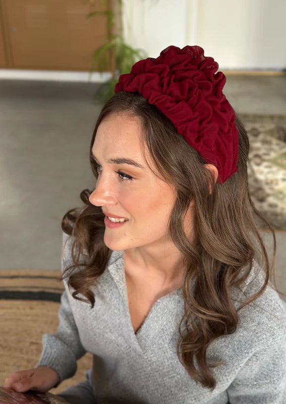 Wide Renee Headband, Bordeaux