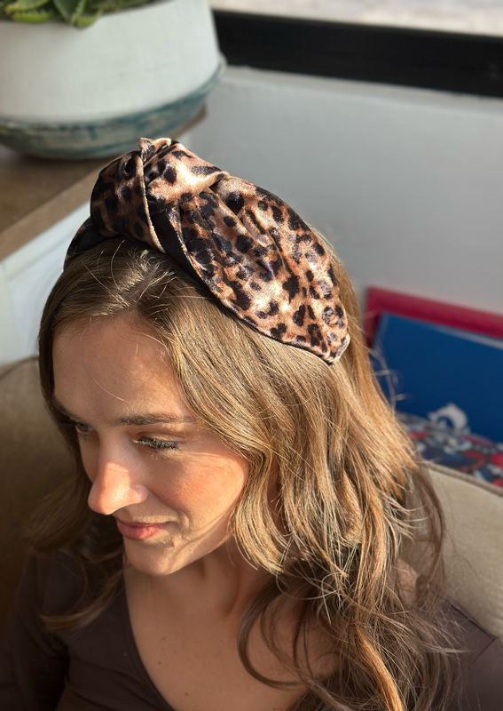 Medium Suf Headband, Leopard velvet
