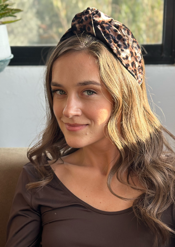 Medium Suf Headband, Leopard velvet