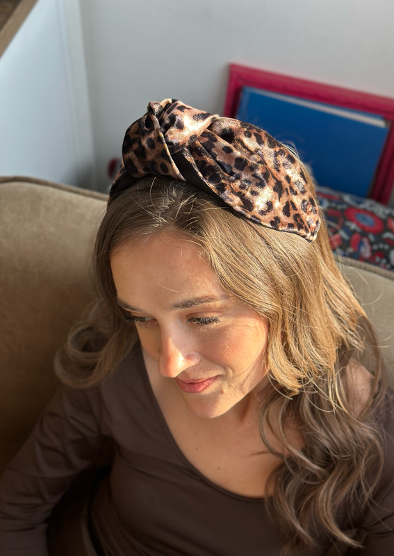 Medium Suf Headband, Leopard velvet