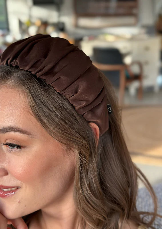 Medium Mila Headband, Chocolate Brown