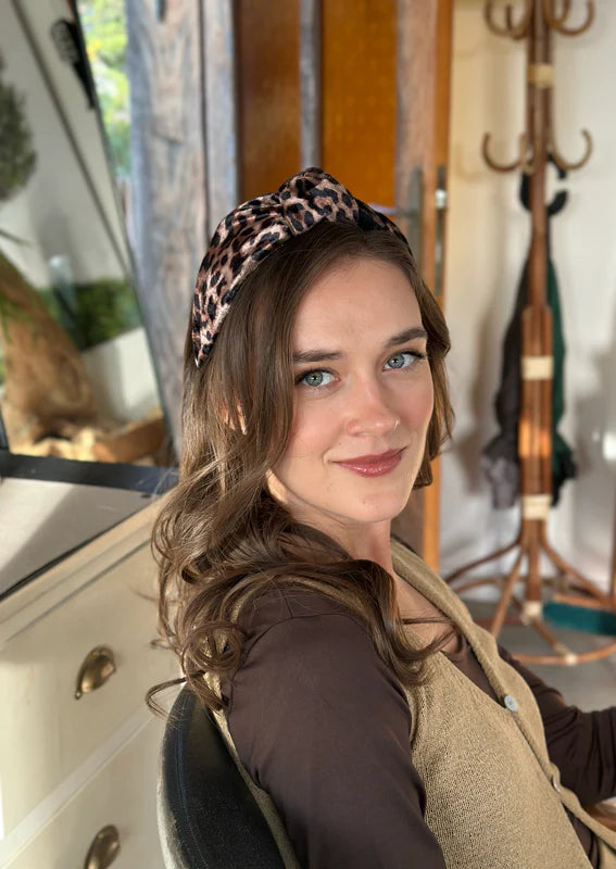 Suf Headband, Leopard Velvet