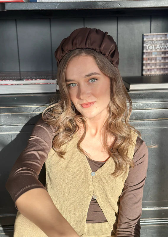 Wide Mila Headband, Chocolate Brown