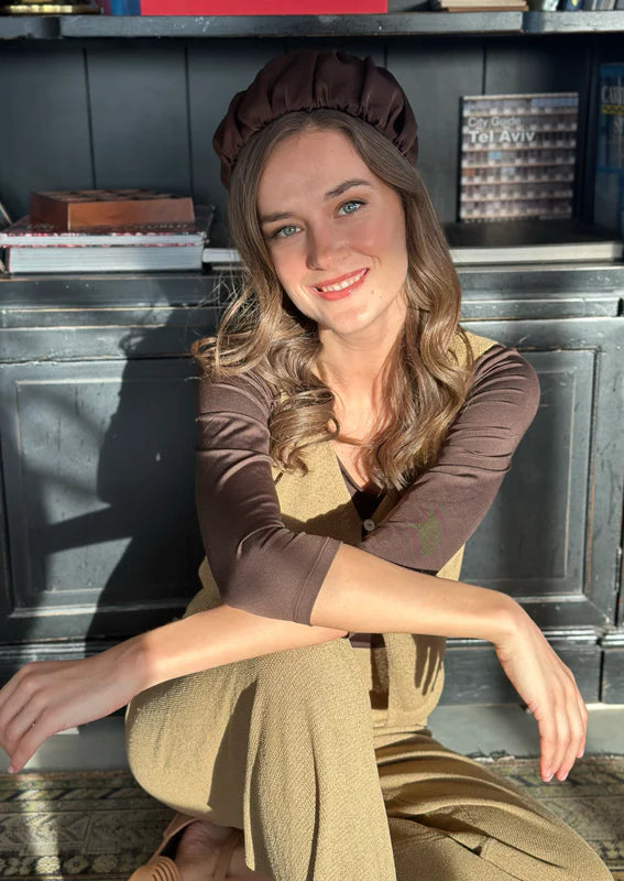 Wide Mila Headband, Chocolate Brown