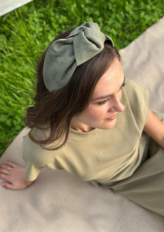 Wide Suf Headband, Sage corduroy