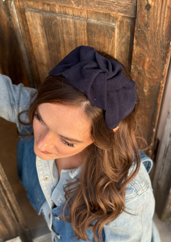 Wide Suf Headband, Blue corduroy