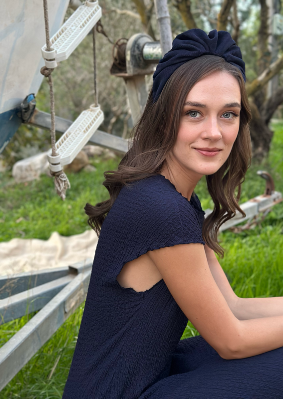 Celine Headband, blue corduroy