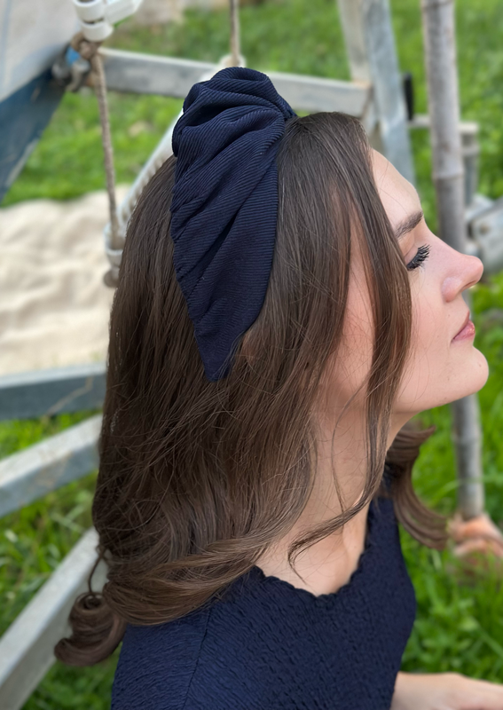 Celine Headband, blue corduroy