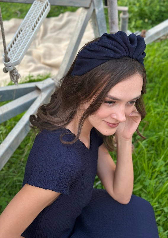 Celine Headband, blue corduroy