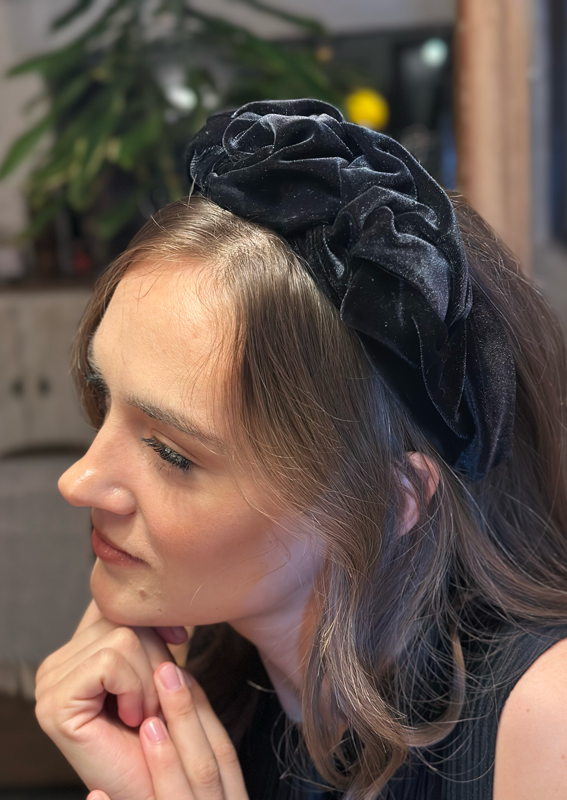 Ellen Headband, Black Velvet