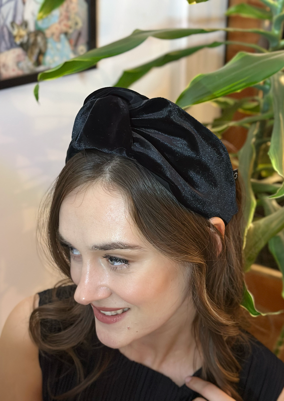 Wide Suf Headband, Black velvet