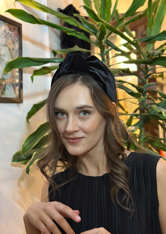 Wide Suf Headband, Black velvet